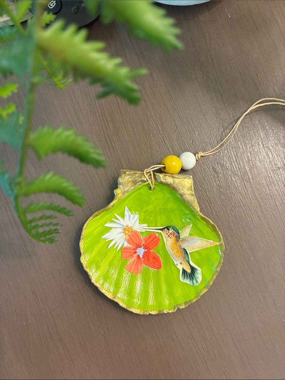 Decoupage and hand painted Ornament - Decorative Home Accent or gift